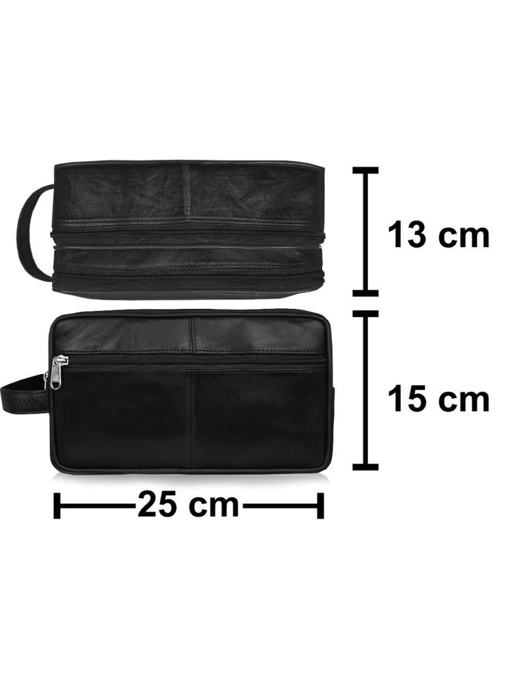 Load image into Gallery viewer, Genuine Leather Toiletry Bag - Travel Wash Bag With Carry Handle -R215