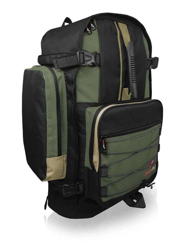 Load image into Gallery viewer, Roamlite Camping Backpack Green Polyester RL55 side