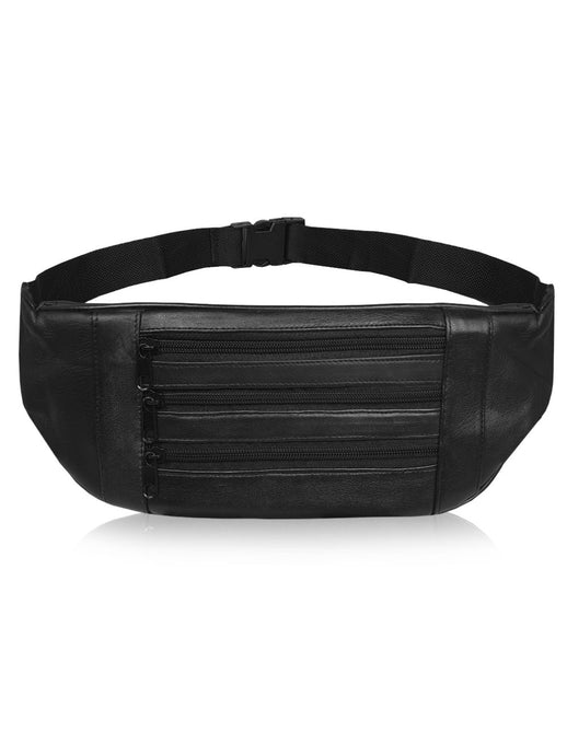 Roamlite Slim Bumbag Black Leather RL252 Front