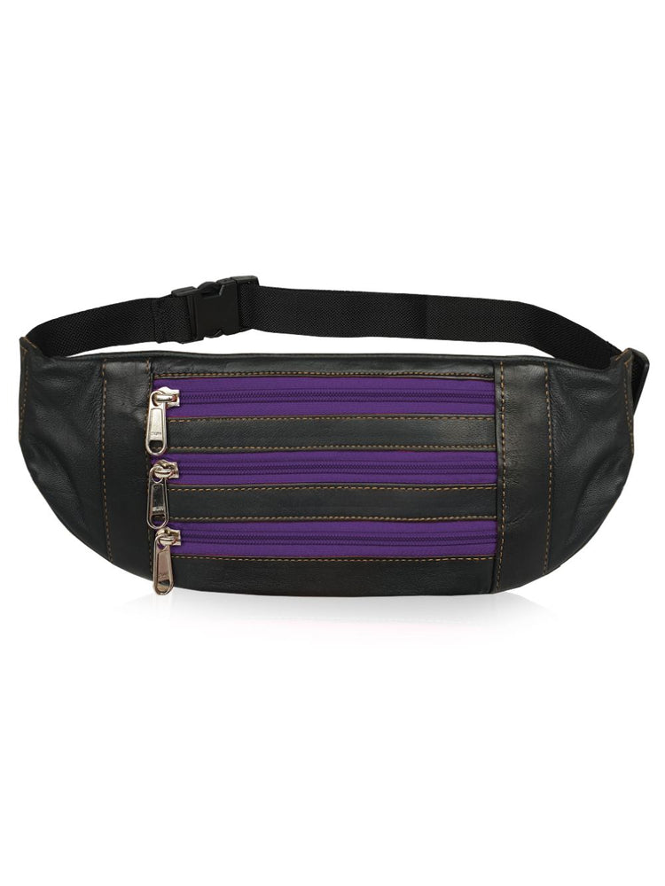 Load image into Gallery viewer, Roamlite Slim Bumbag purple Leather RL252 front