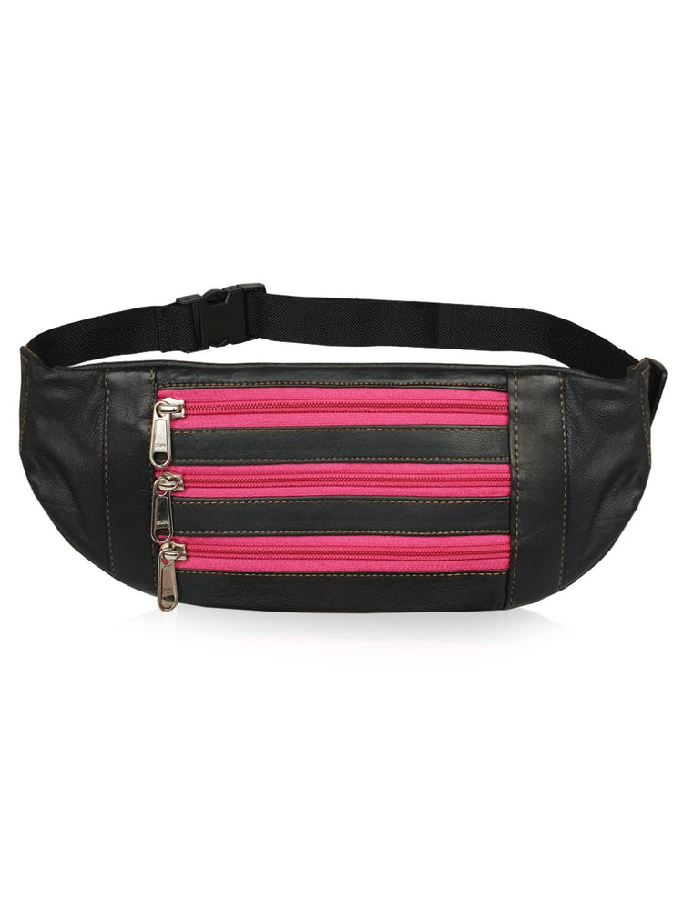 Load image into Gallery viewer, Roamlite Slim Bumbag pink Leather RL252 front