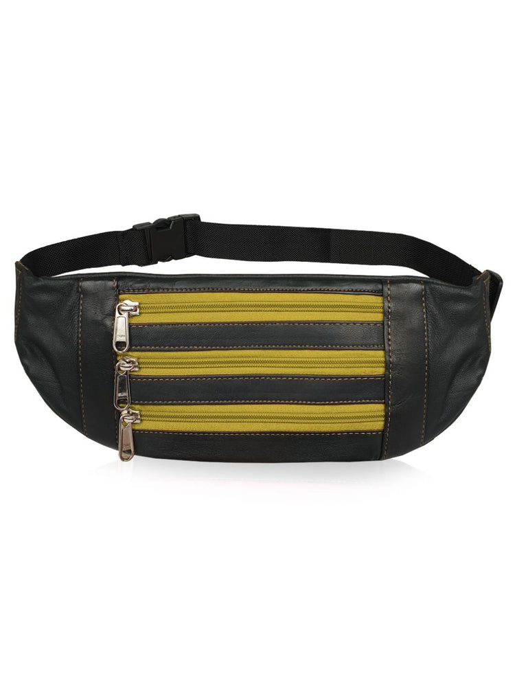 Load image into Gallery viewer, Roamlite Slim Bumbag yellow Leather RL252 front