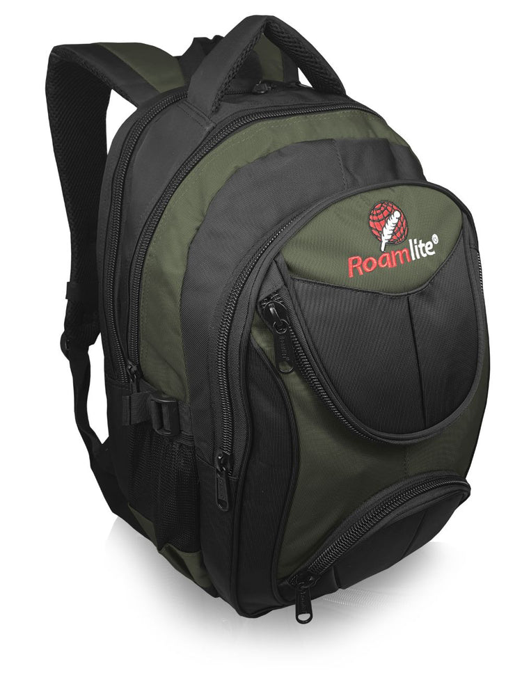 Load image into Gallery viewer, Roamlite Laptop Backpack Green Polyester RL29 front