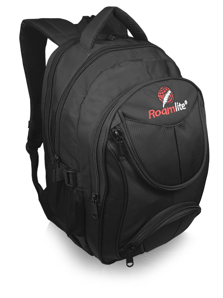 Load image into Gallery viewer, Roamlite Laptop Backpack Black Polyester RL29 front