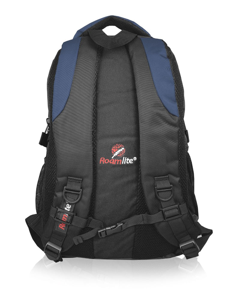 Load image into Gallery viewer, Roamlite Laptop Backpack Navy Polyester RL29 back
