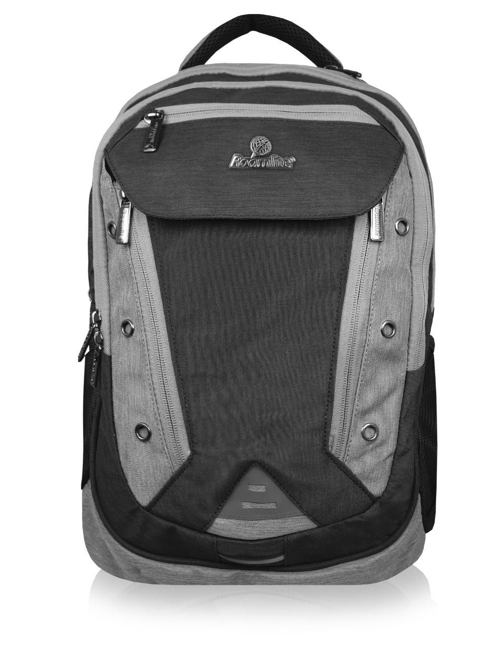 Roamlite School Backpack Grey Black Jacquard RL912 front