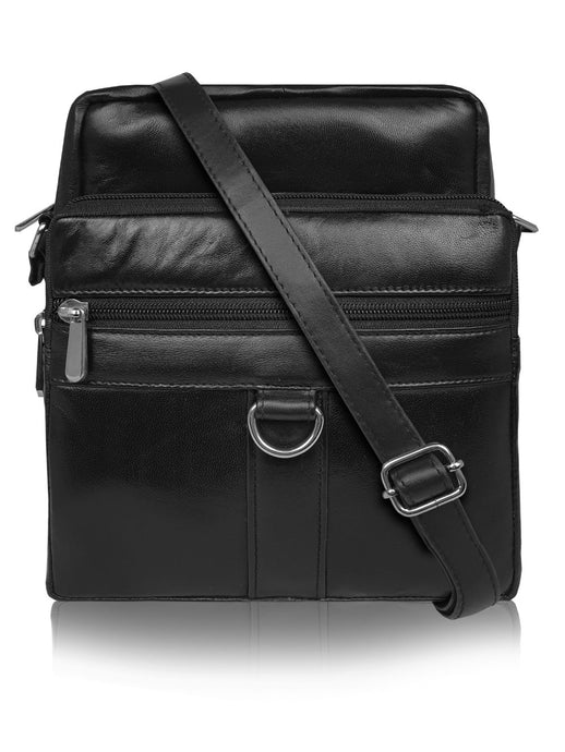 Roamlite Travel Organiser Pouch Black Leather RL505 front