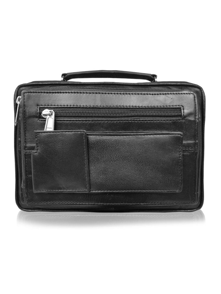 Load image into Gallery viewer, Roamlite Travel Orginizer bag Black Leather RL521 front 2