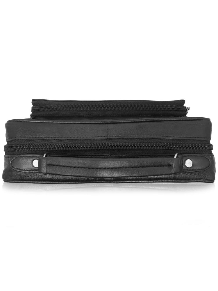 Load image into Gallery viewer, Roamlite Travel Orginizer bag Black Leather RL521 top