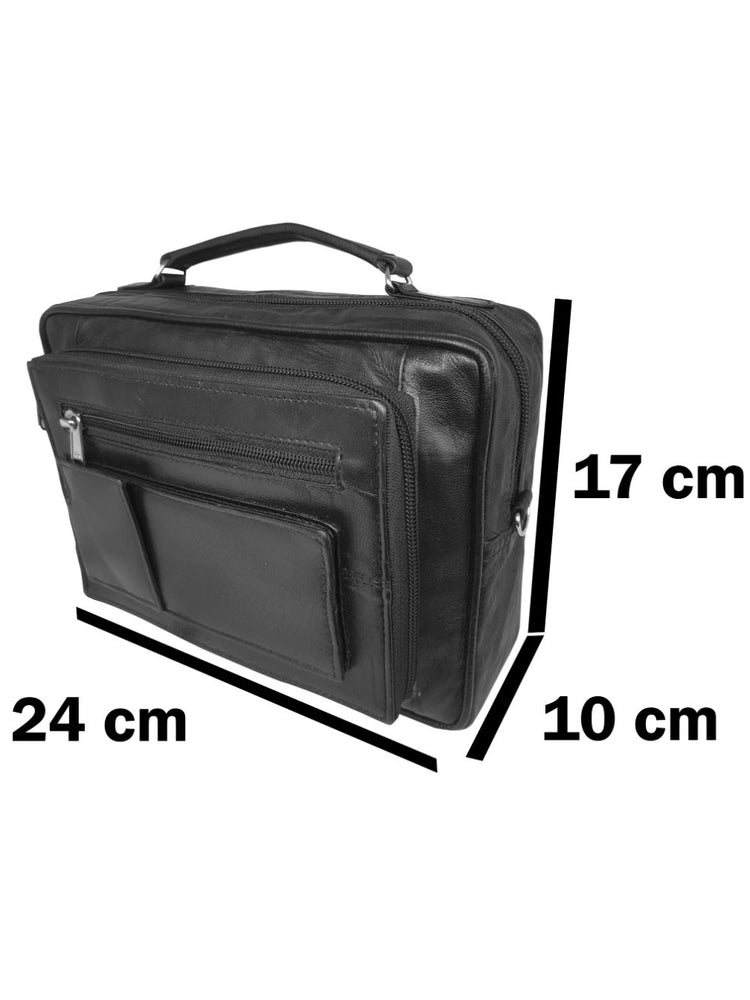 Load image into Gallery viewer, Roamlite Travel Orginizer bag Black Leather RL521 Measurements