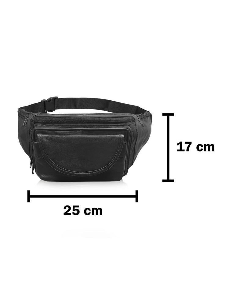Load image into Gallery viewer, Roamlite Mens Bumbag Black Leather RL287 tech