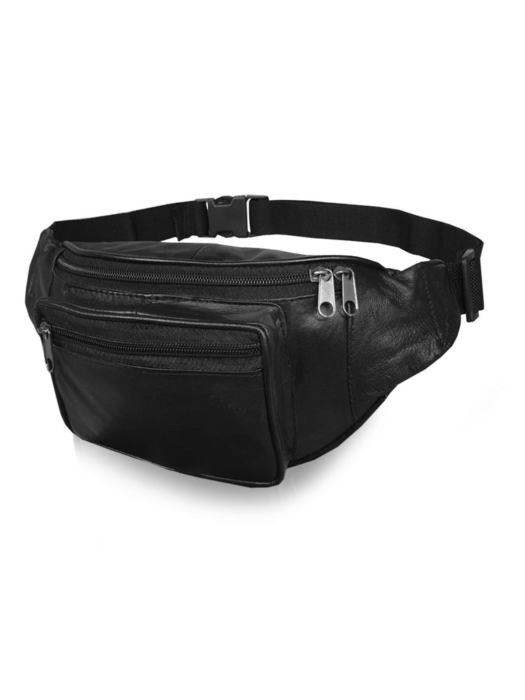 Load image into Gallery viewer, Roamlite Leather Bumbag Black Leather RL700 side