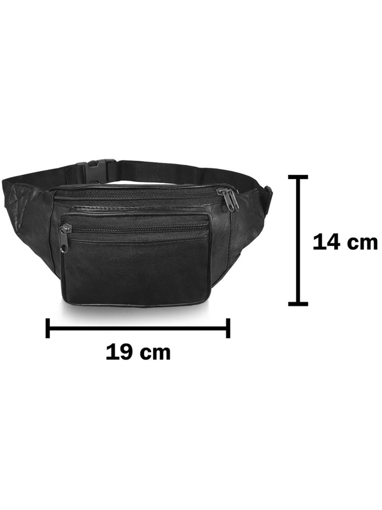 Load image into Gallery viewer, Roamlite Leather Bumbag Black Leather RL700 tech