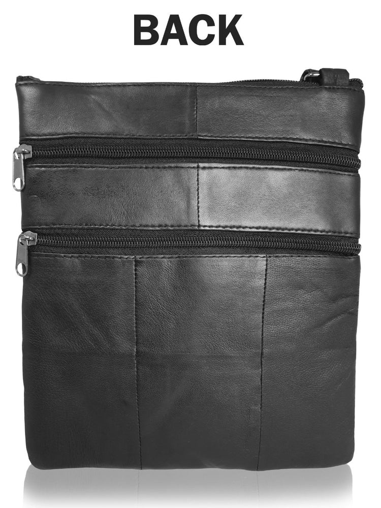 Load image into Gallery viewer,  Roamlite Cross Body Pouch Black Leather RL117 back
