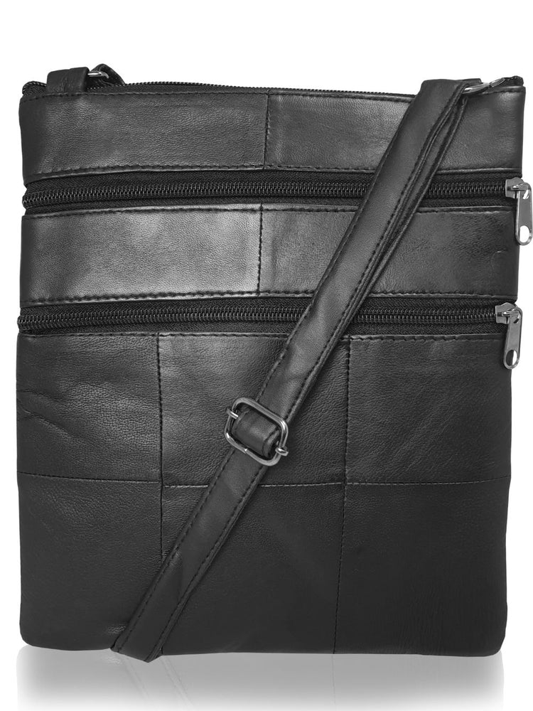 Load image into Gallery viewer,  Roamlite Cross Body Pouch Black Leather RL117 front