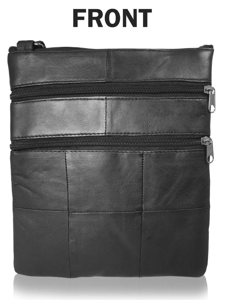 Load image into Gallery viewer,  Roamlite Cross Body Pouch Black Leather RL117 front 2