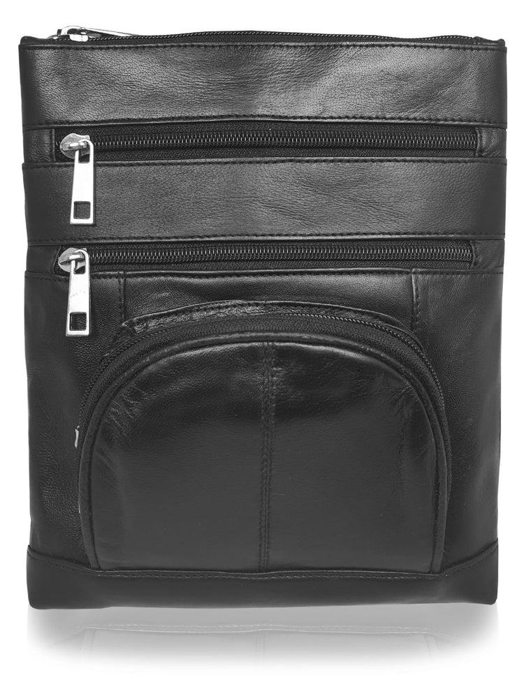 Load image into Gallery viewer, Roamlite Mens Travel Pouch Black Leather RL177K  front 2