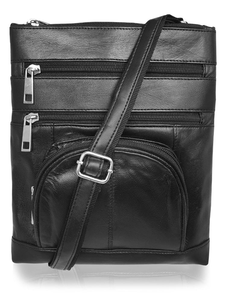 Load image into Gallery viewer, Roamlite Mens Travel Pouch Black Leather RL177K front