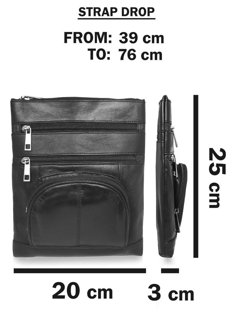 Load image into Gallery viewer, Roamlite Mens Travel Pouch Black Leather RL177K tech