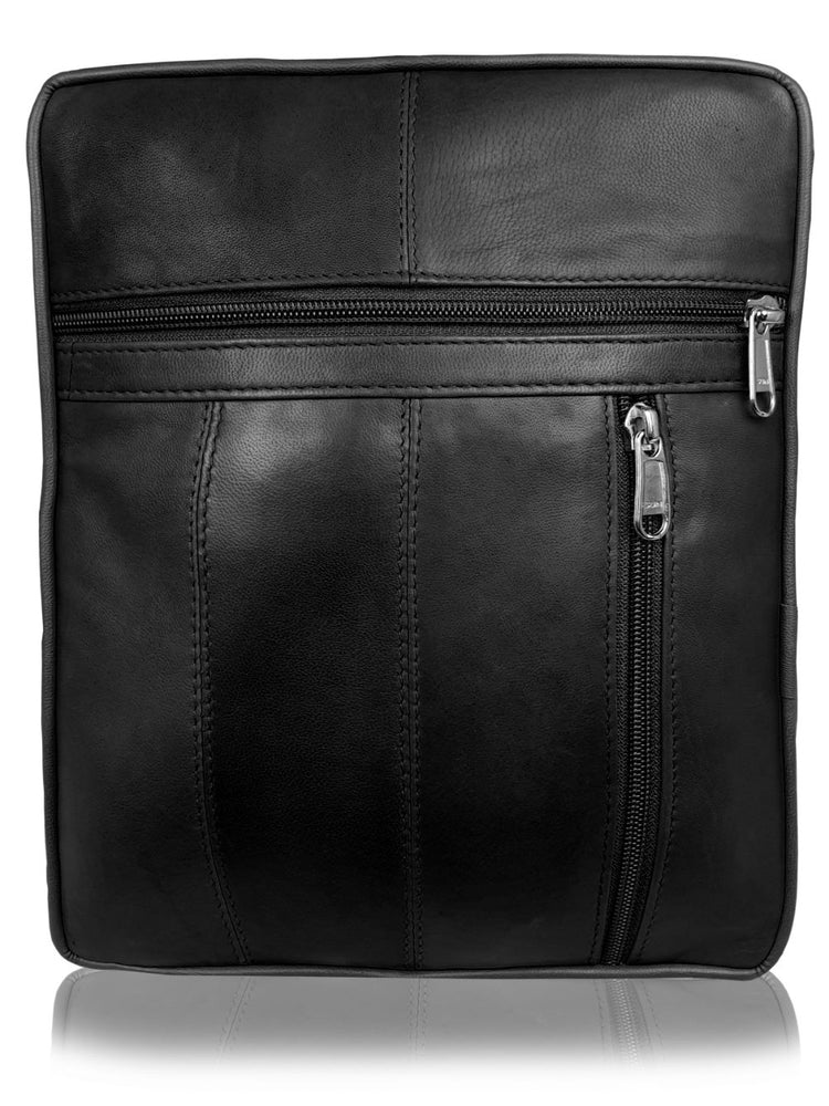Load image into Gallery viewer, Roamlite Mens Travel Bag Black Leather RL504 back
