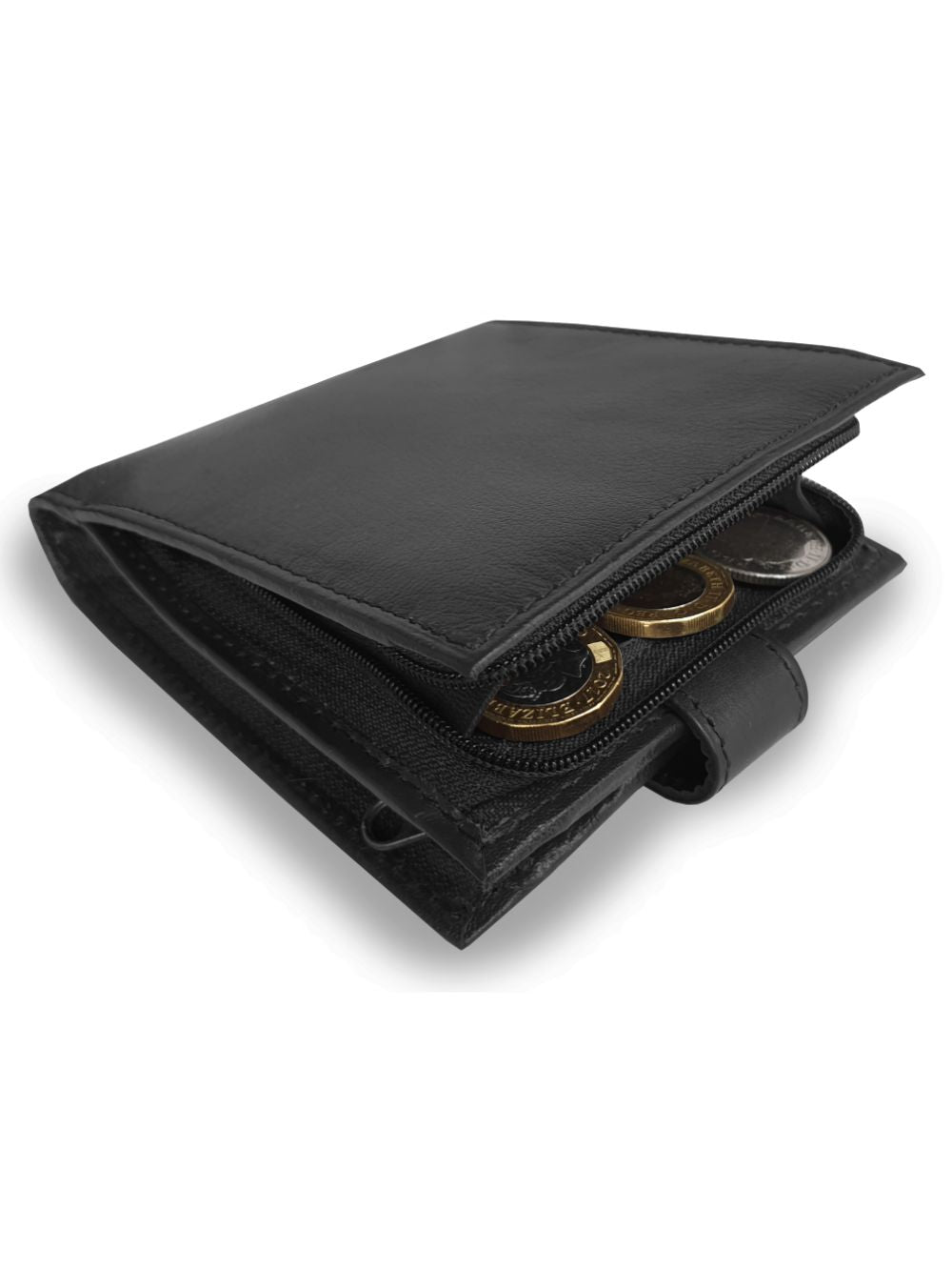 Roamlite Mens wallet black leather rl180 open