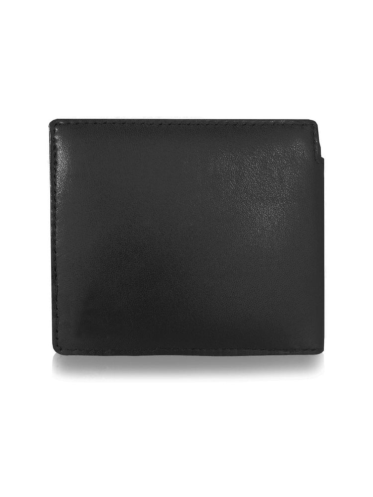 Load image into Gallery viewer, Roamlite Mens Zip-around Black Leather Wallet RL184 back