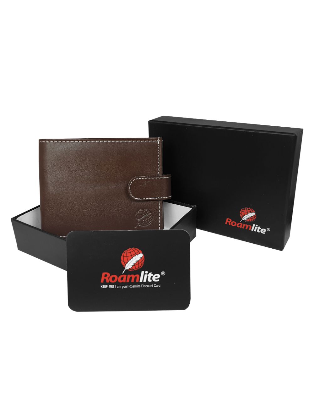  Roamlite Mens Wallet Dark Brown Leather RL507 boxed