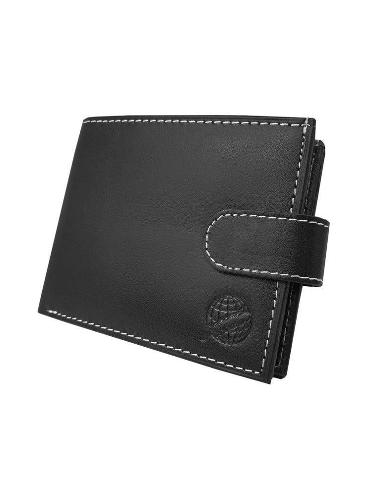 Load image into Gallery viewer, Roamlite Mens Wallet Black Leather RL507 front