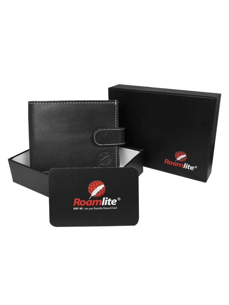 Load image into Gallery viewer, Roamlite Mens Wallet Black Leather RL507 boxed