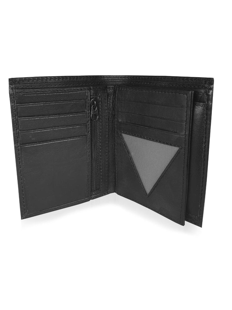 Load image into Gallery viewer, Roamlite Mens suit Wallet Black Leather RL23 open