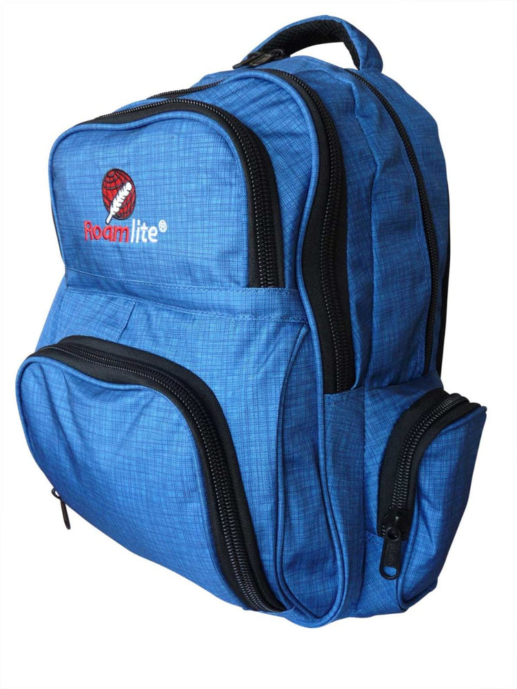 Load image into Gallery viewer, Roamlite School Backpack Blue Nylon RL840 side