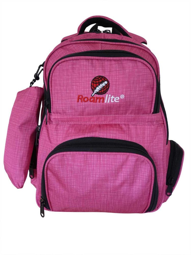 Load image into Gallery viewer, Roamlite School Backpack Pink Nylon RL840 front
