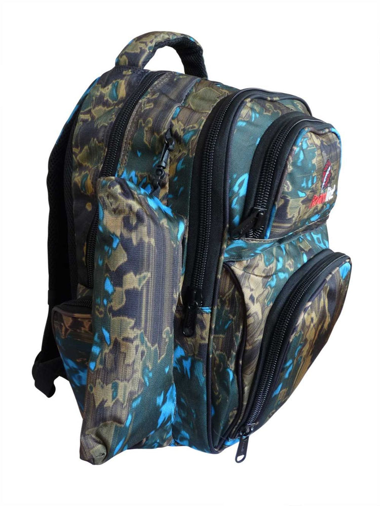 Load image into Gallery viewer, Roamlite Childrens Backpack Green Blue Funky Water pattern RL838 top