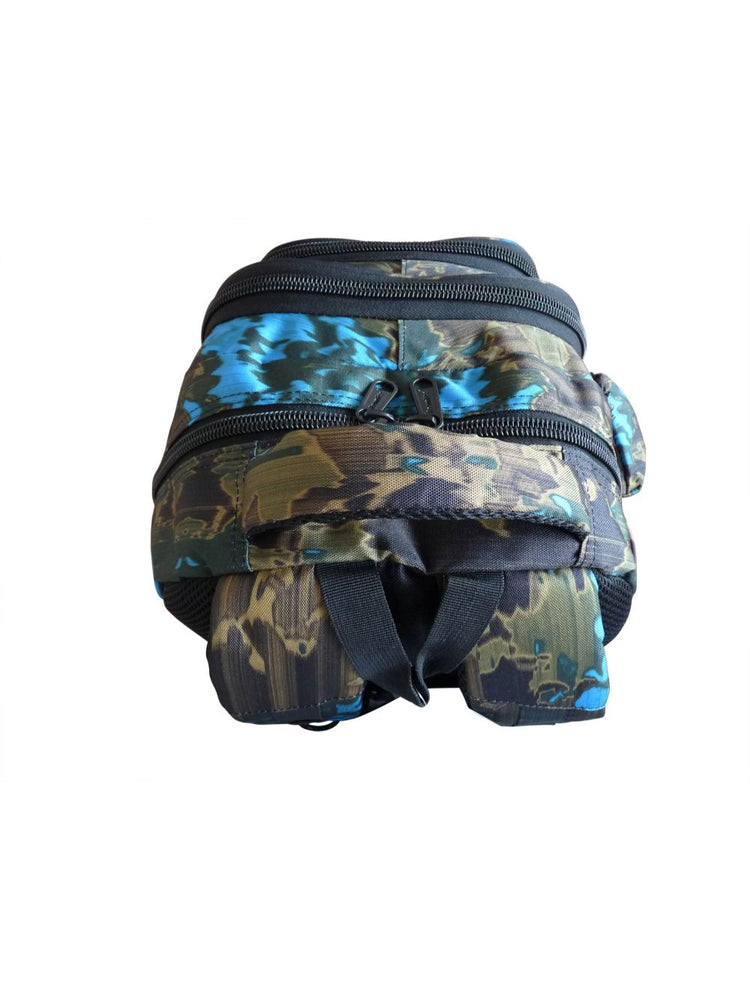 Load image into Gallery viewer, Roamlite Childrens Backpack Green Blue Funky Water pattern RL838 top