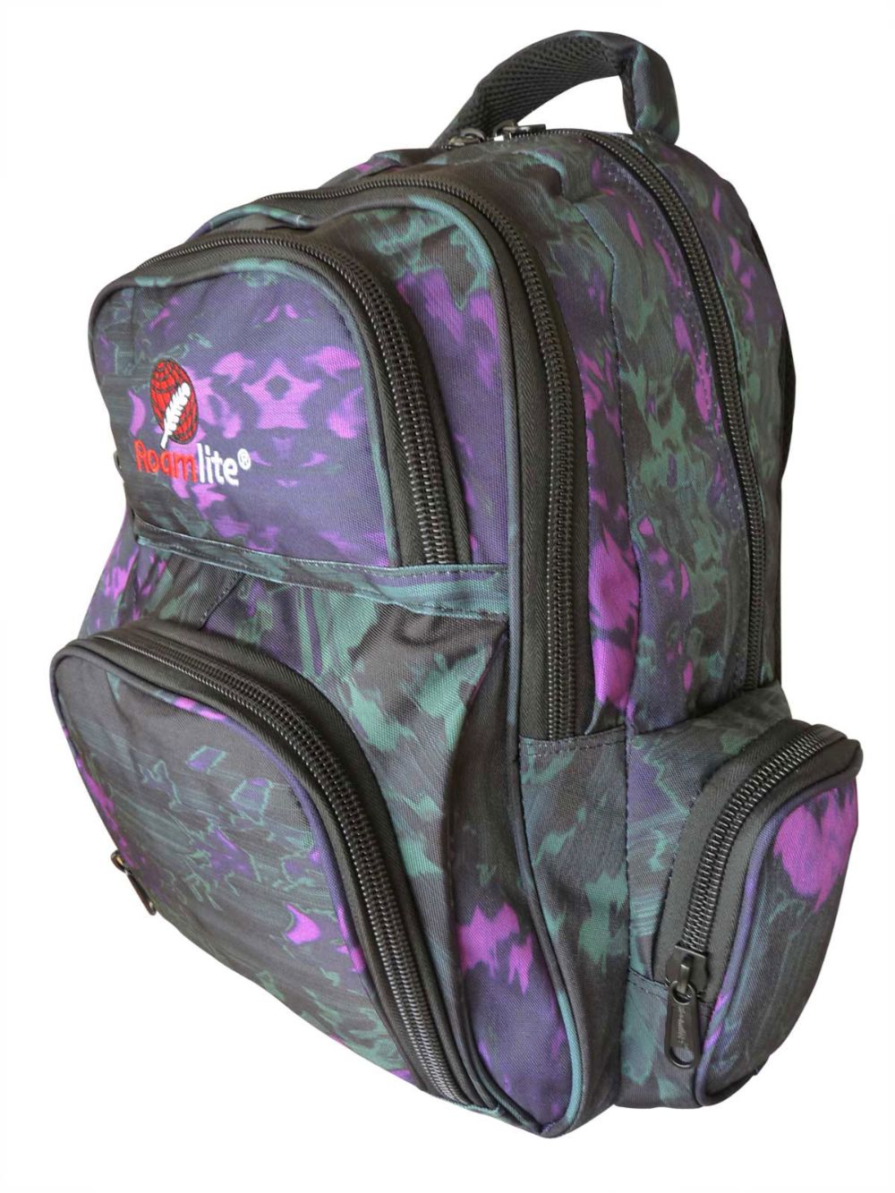 Roamlite Childrens Backpack Purple Green Funky Water pattern RL838