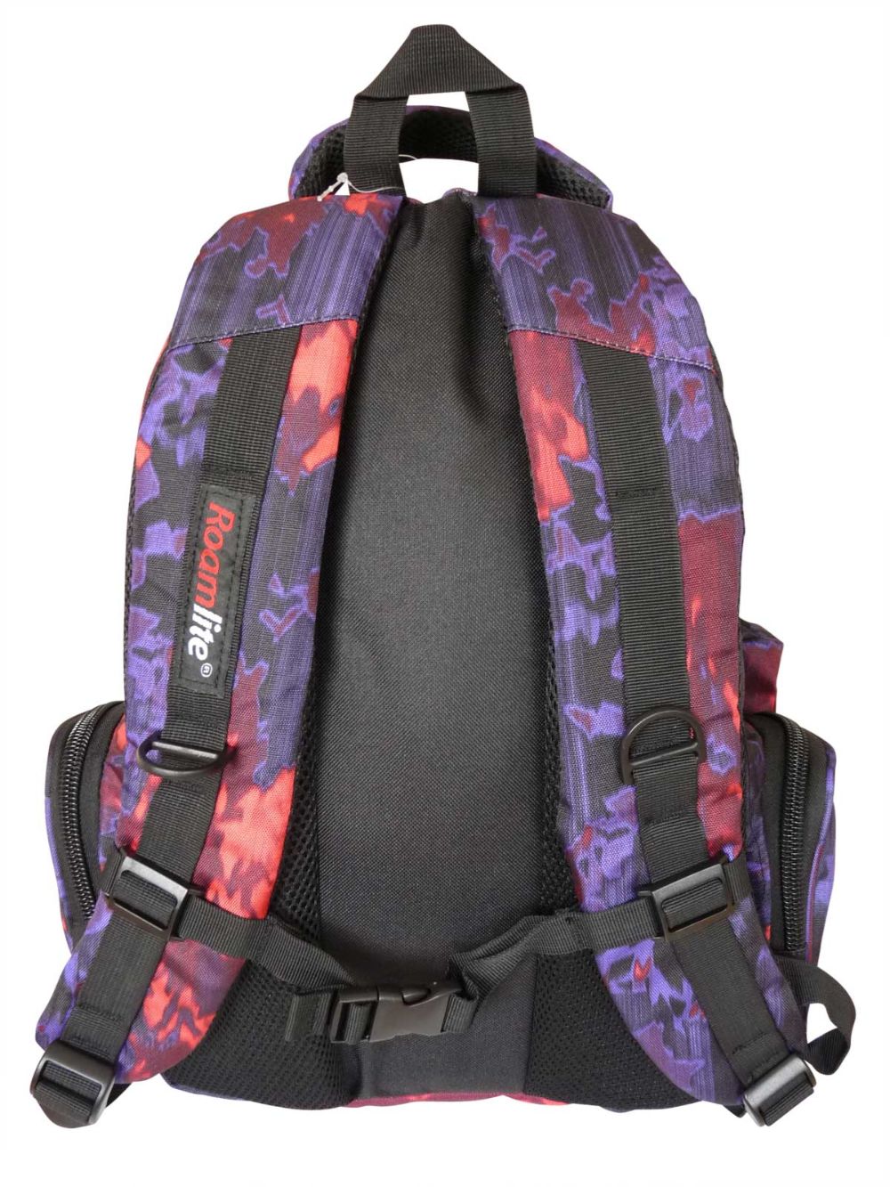 Roamlite Childrens Backpack Purple Orange Funky Water pattern RL838 back