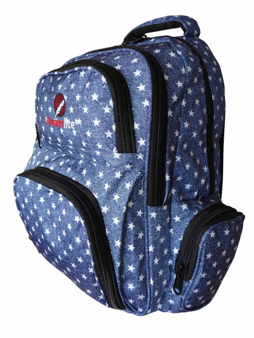 Roamlite Childrens Backpack Blue Star pattern RL840 side
