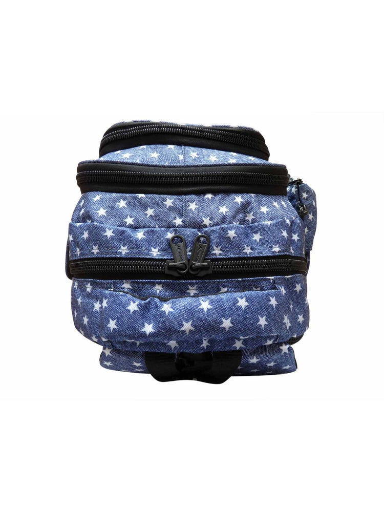 Load image into Gallery viewer, Roamlite Childrens Backpack Blue Star pattern RL840 top