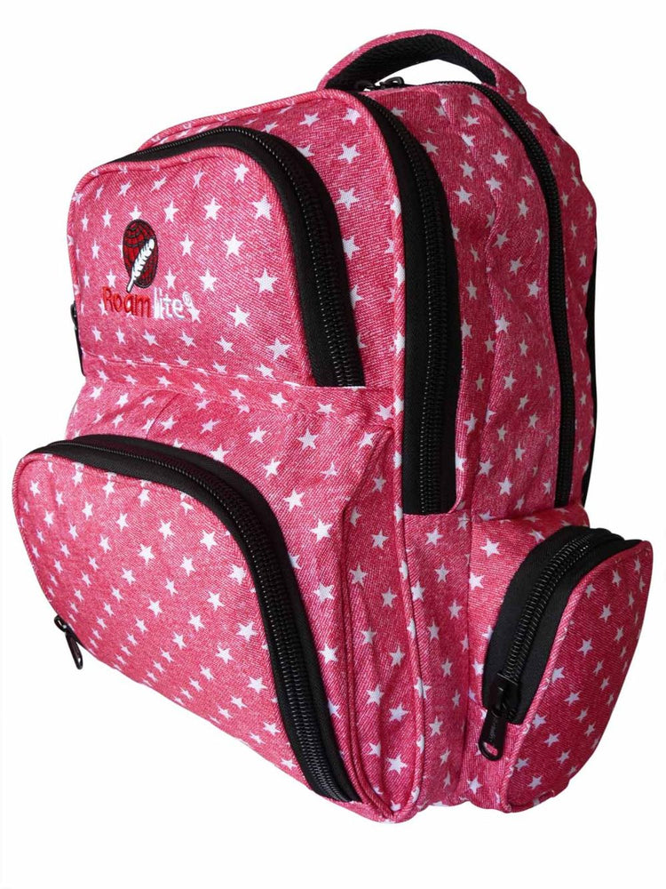 Load image into Gallery viewer, Roamlite Childrens Backpack Pink Star pattern RL840 