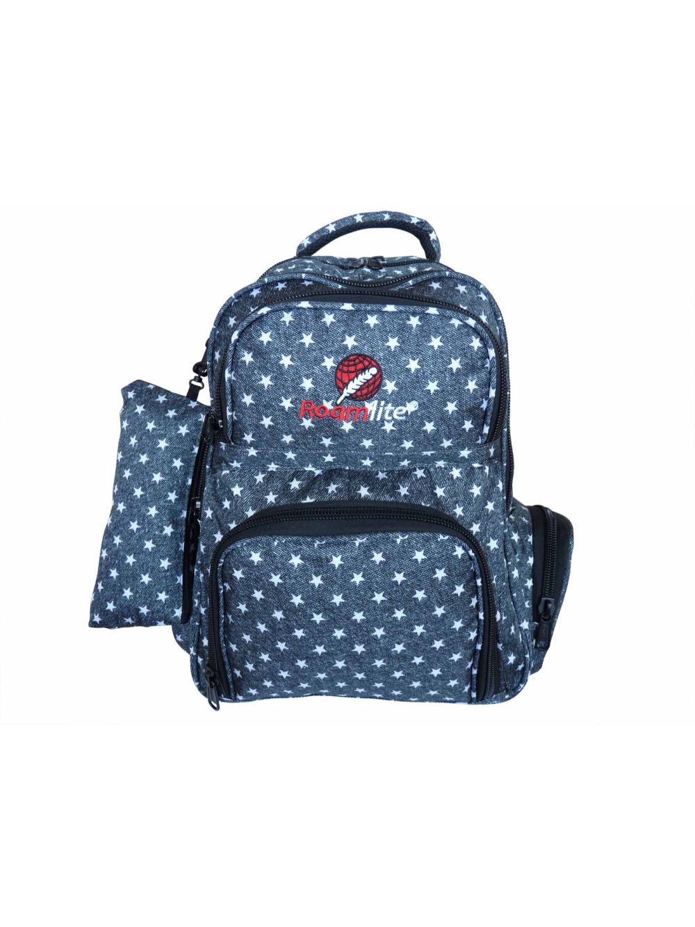 Roamlite Childrens Backpack Black Star pattern RL840  front