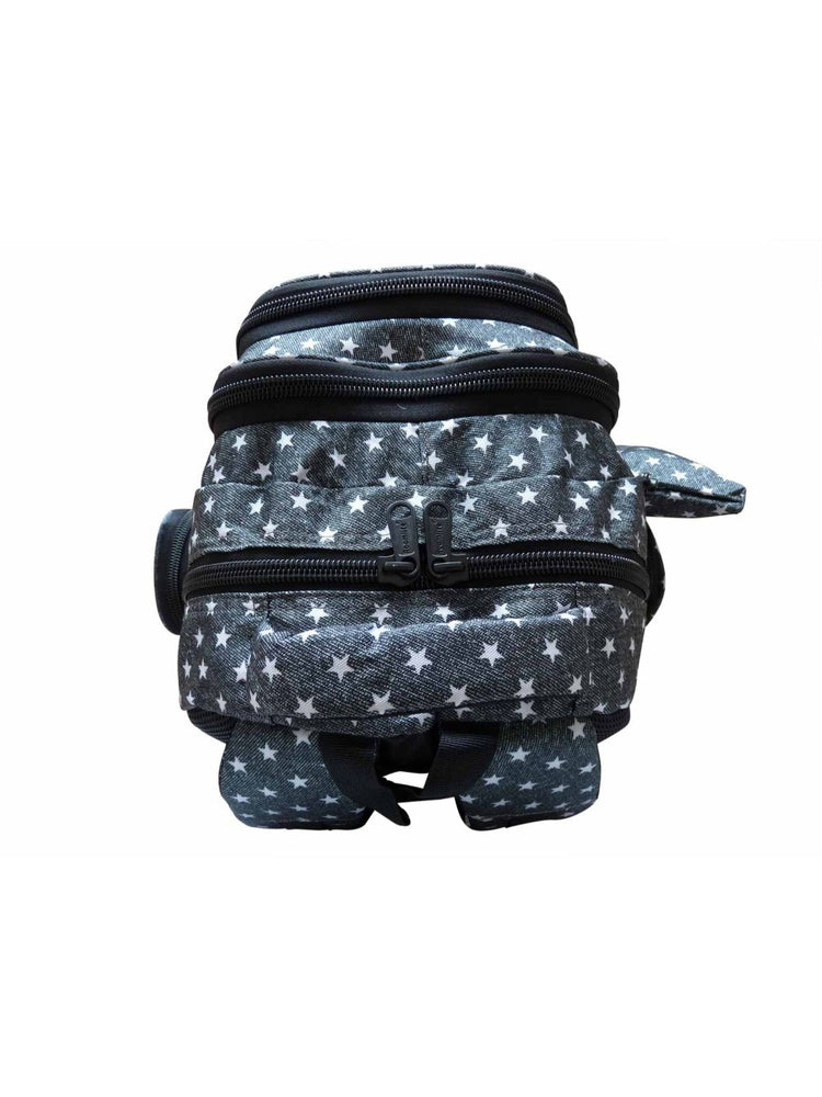 Load image into Gallery viewer, Roamlite Childrens Backpack Black Star pattern RL840  top