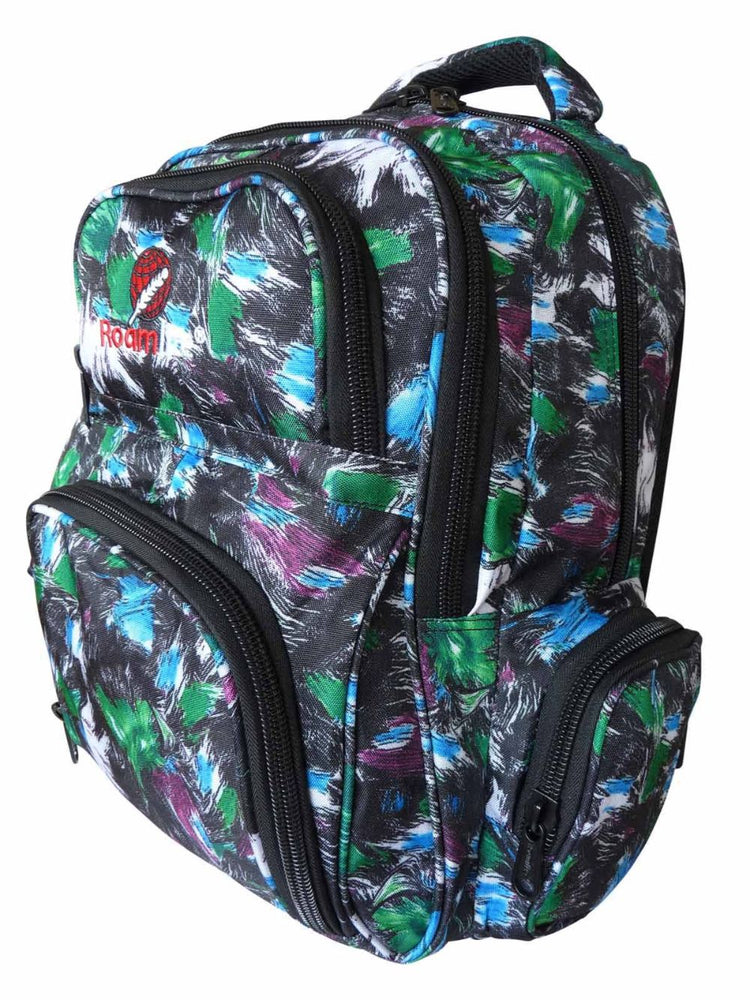Load image into Gallery viewer, Roamlite Childrens Backpack Green Paint pattern RL839 