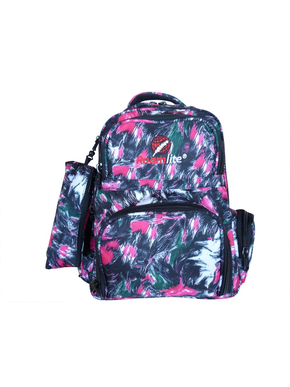 Roamlite Childrens Backpack Pink Paint pattern RL839 front