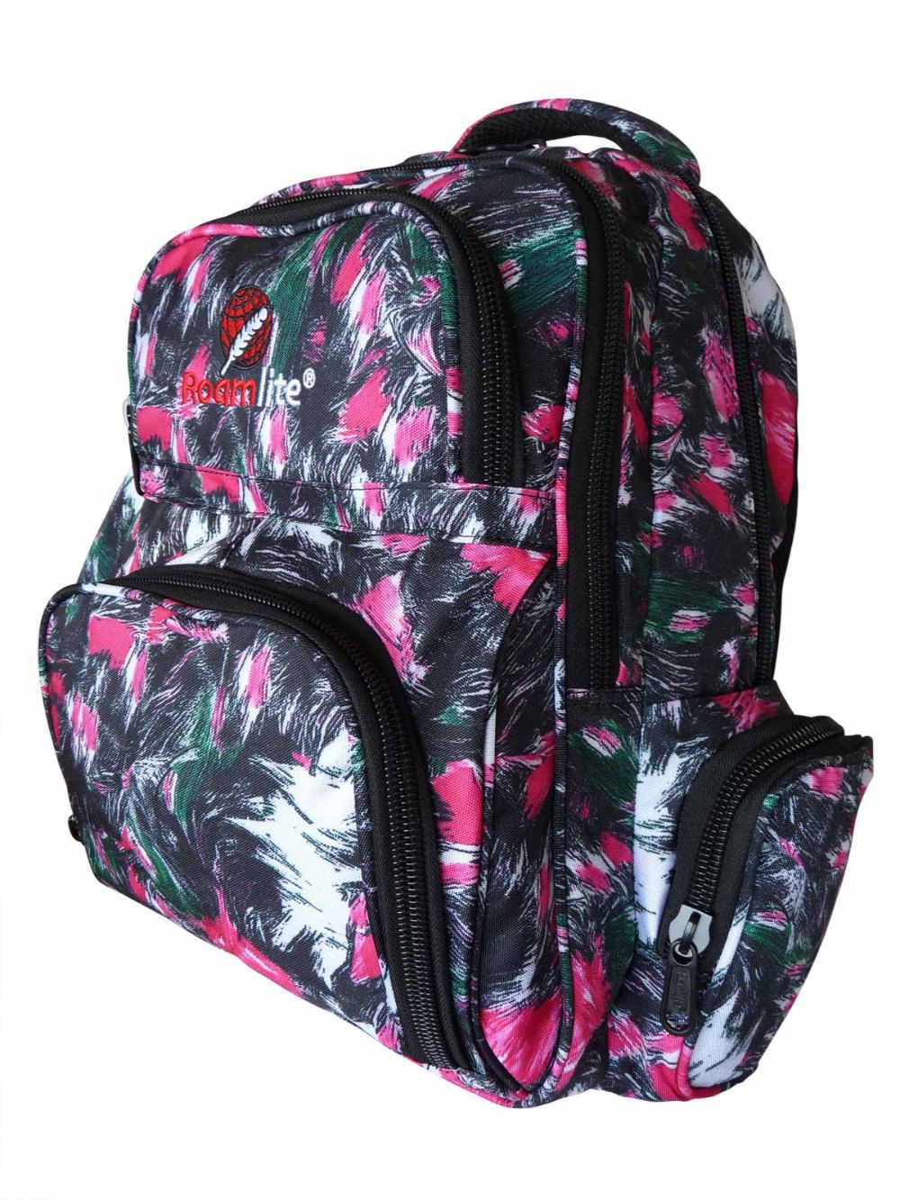 Roamlite Childrens Backpack Pink Paint pattern RL839 side