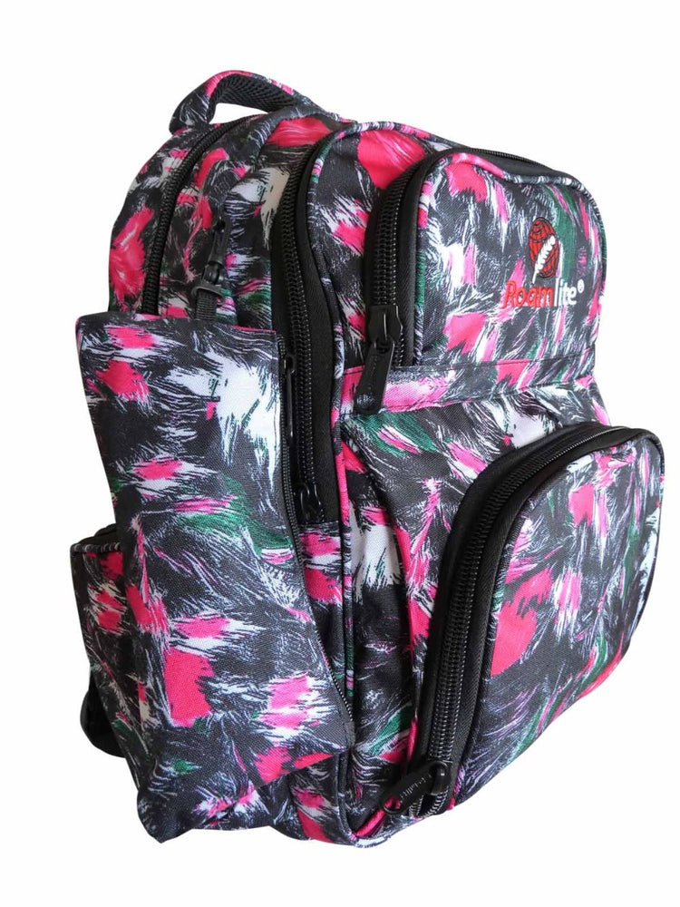 Load image into Gallery viewer, Roamlite Childrens Backpack Pink Paint pattern RL839 side 2