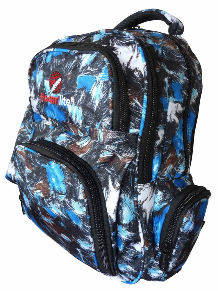 Load image into Gallery viewer, Roamlite Childrens Backpack Blue Paint pattern RL839 