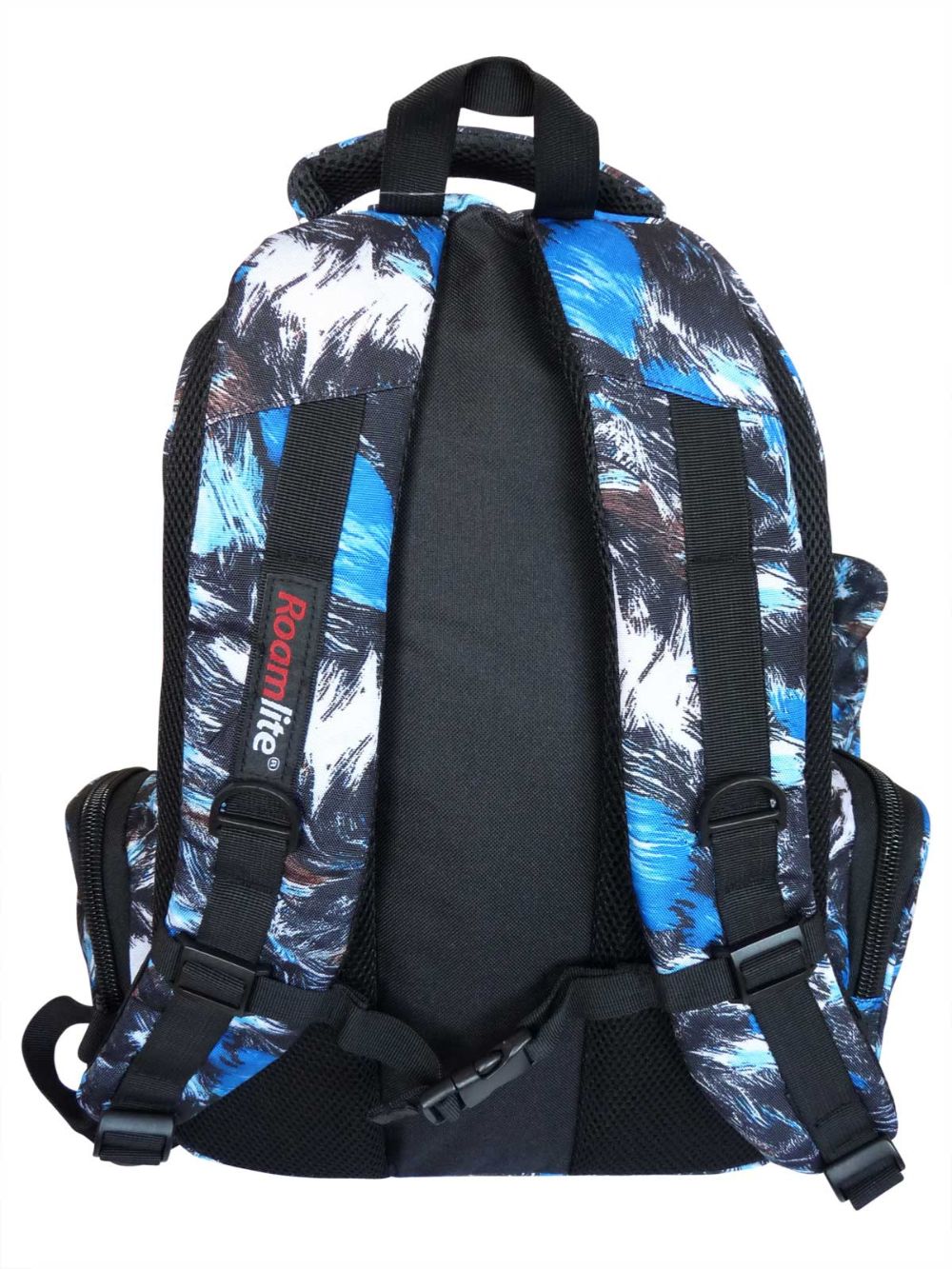 Roamlite Childrens Backpack Blue Paint pattern RL839  back