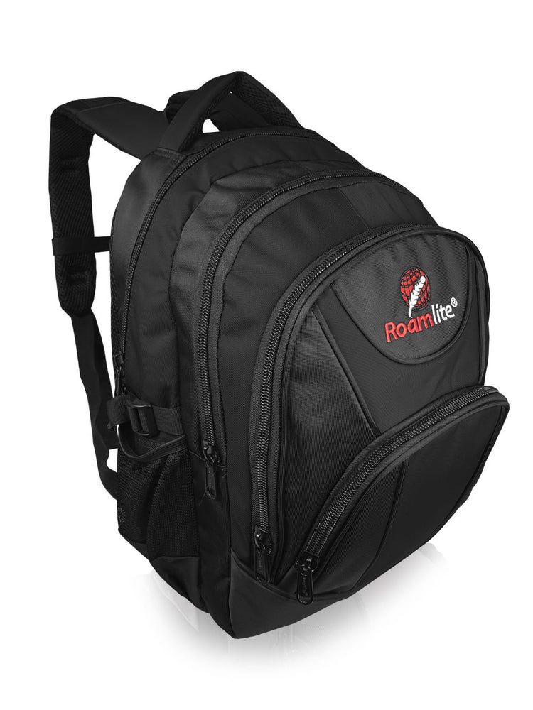 Load image into Gallery viewer,  Roamlite Childrens Backpack Black polyester RL17KMCL Side View