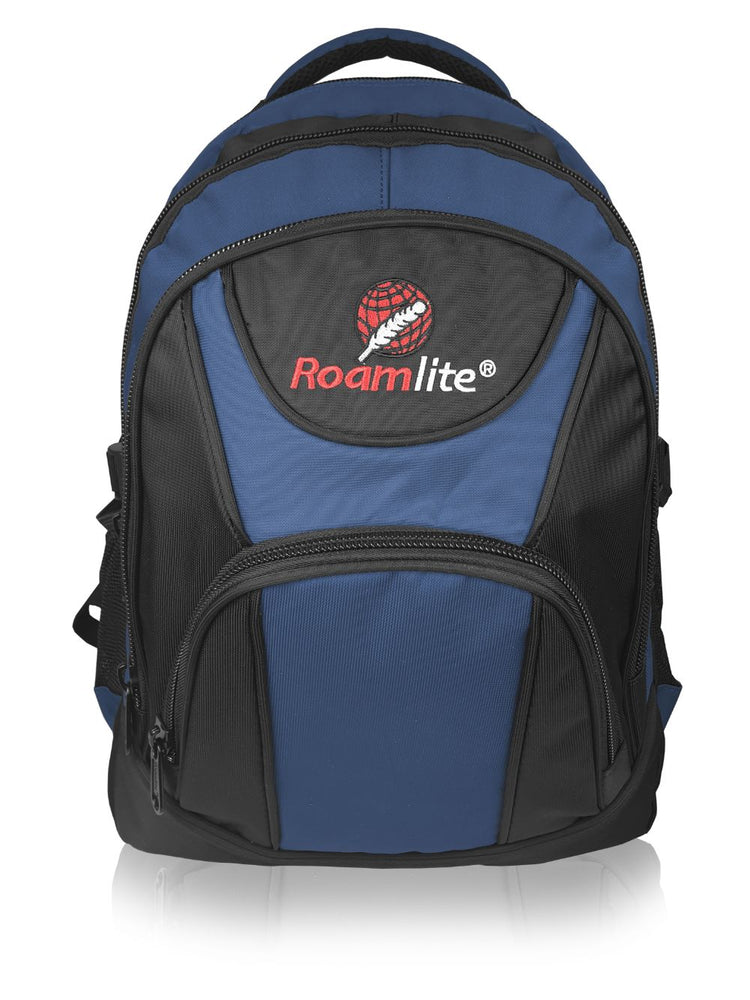 Load image into Gallery viewer, Roamlite Childrens Backpack Black and Blue polyester RL17KNMCL front View