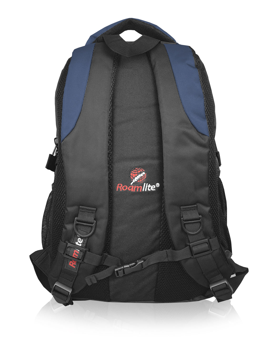 Roamlite School Backpack Navy Black Polyester RL18 back
